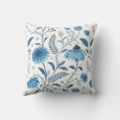 Chinoiserie Blue Echinacea Pattern クッション (裏面)