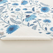 Chinoiserie Blue Echinacea Pattern シェルパブランケット (3/4)
