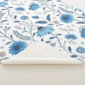 Chinoiserie Blue Echinacea Pattern シェルパブランケット (3/4)