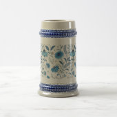 Chinoiserie Blue Echinacea Pattern ビールジョッキ (中央)