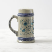 Chinoiserie Blue Echinacea Pattern ビールジョッキ (左)