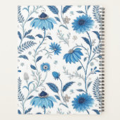 Chinoiserie Blue Echinacea Pattern プランナー手帳 (裏面)