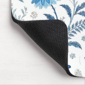 Chinoiserie Blue Echinacea Pattern マウスパッド (コーナー)