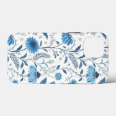 Chinoiserie Blue Echinacea Pattern Case-Mate iPhoneケース (裏面 (横))