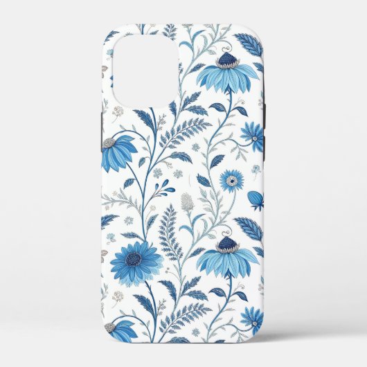 Chinoiserie Blue Echinacea Pattern Case-Mate iPhoneケース (裏面)
