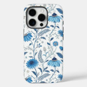 Chinoiserie Blue Echinacea Pattern Case-Mate iPhoneケース (裏面)