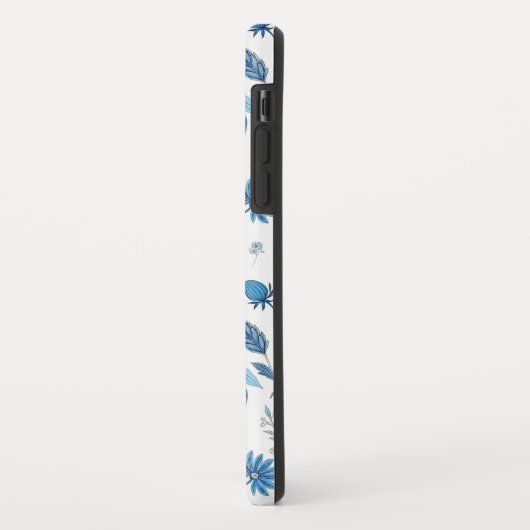 Chinoiserie Blue Echinacea Pattern Case-Mate iPhoneケース (裏面/左)