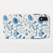 Chinoiserie Blue Echinacea Pattern Case-Mate iPhoneケース (裏面(横))