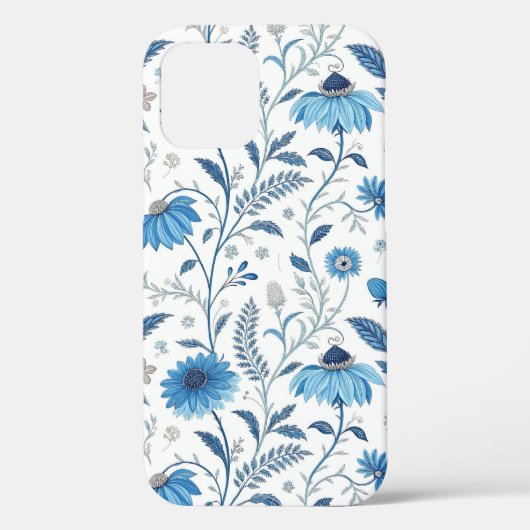 Chinoiserie Blue Echinacea Pattern Case-Mate iPhoneケース (裏面)