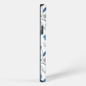 Chinoiserie Blue Echinacea Pattern iPhoneケース (右側面)