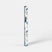 Chinoiserie Blue Echinacea Pattern iPhoneケース (右側面)