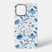 Chinoiserie Blue Echinacea Pattern iPhoneケース (裏面)