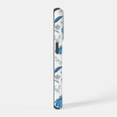 Chinoiserie Blue Echinacea Pattern iPhoneケース (右側面)