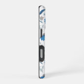 Chinoiserie Blue Echinacea Pattern iPhoneケース (右側面)