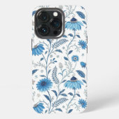 Chinoiserie Blue Echinacea Pattern iPhoneケース (裏面)