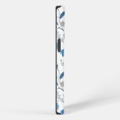 Chinoiserie Blue Echinacea Pattern iPhoneケース (右側面)