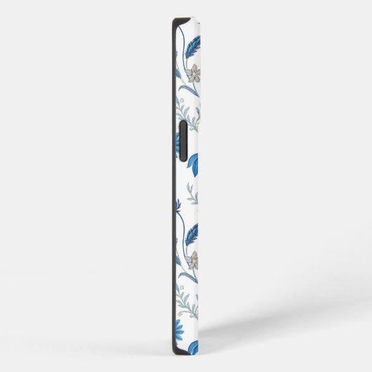 Chinoiserie Blue Echinacea Pattern iPhoneケース (右側面)