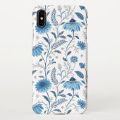 Chinoiserie Blue Echinacea Pattern iPhoneケース (裏面)