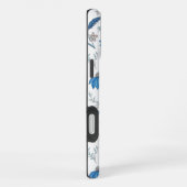 Chinoiserie Blue Echinacea Pattern iPhoneケース (右側面)