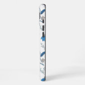 Chinoiserie Blue Echinacea Pattern iPhoneケース (左側面)