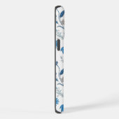Chinoiserie Blue Echinacea Pattern iPhoneケース (右側面)