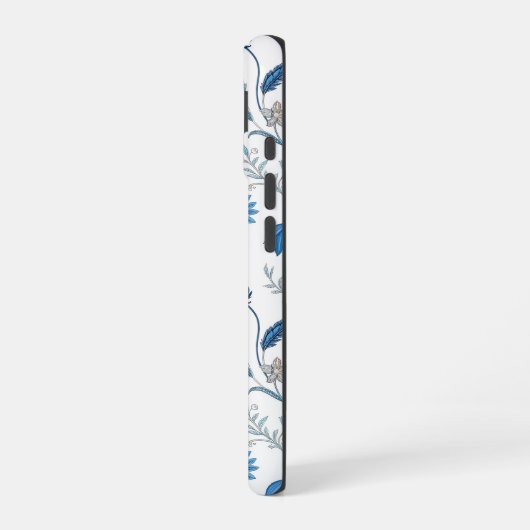 Chinoiserie Blue Echinacea Pattern iPhone 16ケース (左側面)