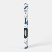 Chinoiserie Blue Echinacea Pattern iPhone 16ケース (右側面)