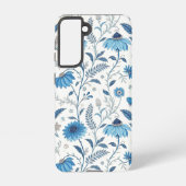 Chinoiserie Blue Echinacea Pattern Samsung Galaxyケース (裏面)