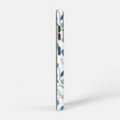 Chinoiserie Blue Echinacea Pattern Samsung Galaxyケース (右側面)