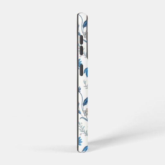 Chinoiserie Blue Echinacea Pattern Samsung Galaxyケース (右側面)