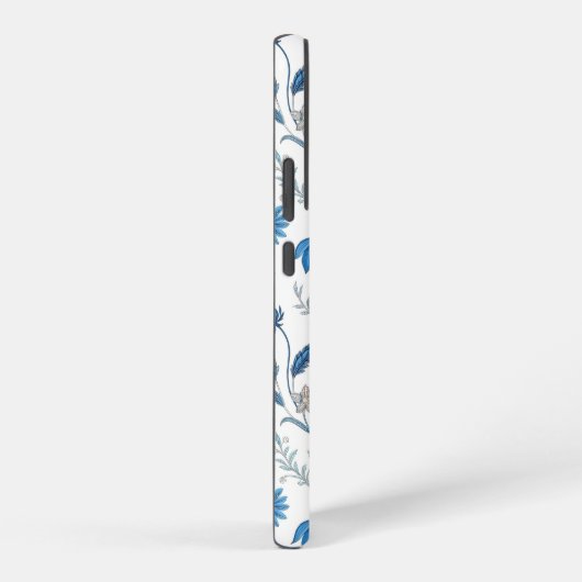 Chinoiserie Blue Echinacea Pattern Samsung Galaxyケース (右側面)