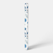 Chinoiserie Blue Echinacea Pattern Samsung Galaxyケース (左側面)