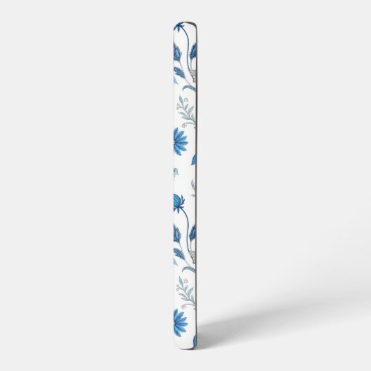 Chinoiserie Blue Echinacea Pattern Samsung Galaxyケース (左側面)