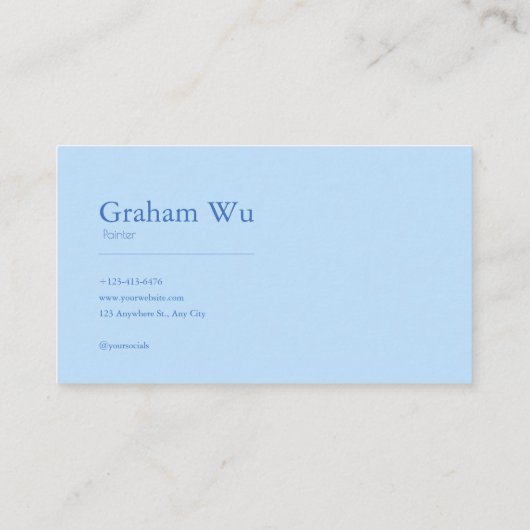 Chinoiserie Blue Floral and Gold Pine Tree Frame 名刺 (裏面)