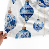 Chinoiserie Blue Ornament Christmas  フリースブランケット