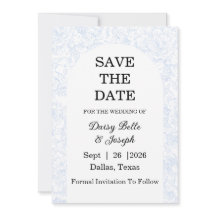 Chinoiserie Blue Peony Wedding Save The Date