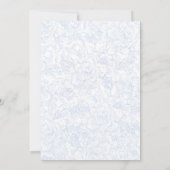 Chinoiserie Blue Peony Wedding Save The Date 招待状 (裏面)