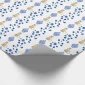 Chinoiserie Blue & White Cheetahギフトラップ ラッピングペーパー (角)