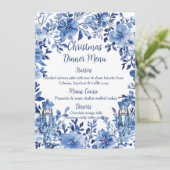 Chinoiserie Blue White Floral Nutcracker Soldiers メニュー (スタンド正面)