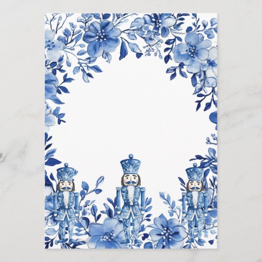 Chinoiserie Blue White Floral Nutcracker Soldiers メニュー (裏面)