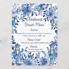 Chinoiserie Blue White Floral Nutcracker Soldiers メニュー