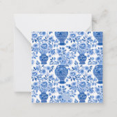 Chinoiserie Blue & White Ginger Jarフローラ ノートカード (裏面)