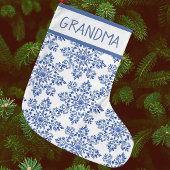 Chinoiserie Blue White Snowflakes Personalized エプロン