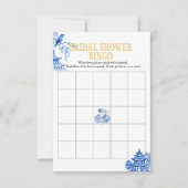 Chinoiserie Blue Willow Bridal Shower Bingo game 招待状 (正面)