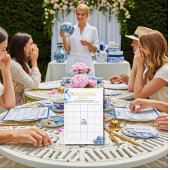 Chinoiserie Blue Willow Bridal Shower Bingo game 招待状