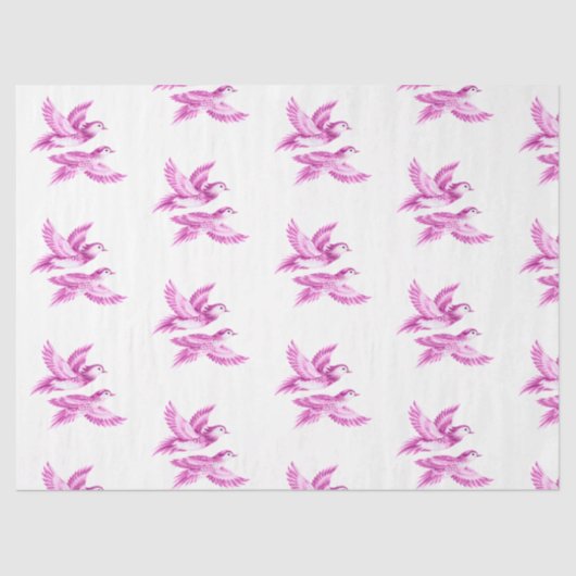 Chinoiserie Blue Willow Pink Asain lovebirds 薄葉紙 (正面)