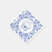 Chinoiserie Butterfly Birthday Plate スタンダードカクテルナプキン (角)
