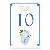 Chinoiserie Chartreuse Green Navy 結婚 Blue's テーブルナンバー (裏面)