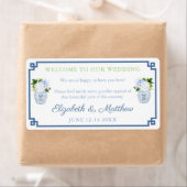 Chinoiserie Chic Welcome To Our'結婚 S Rectangle ラベル (インサイチュ)