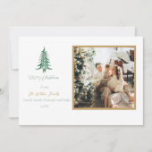 Chinoiserie Christmasシンプルクリスマスグリーンパゴダ2 – 写真 シーズンカード (正面)
